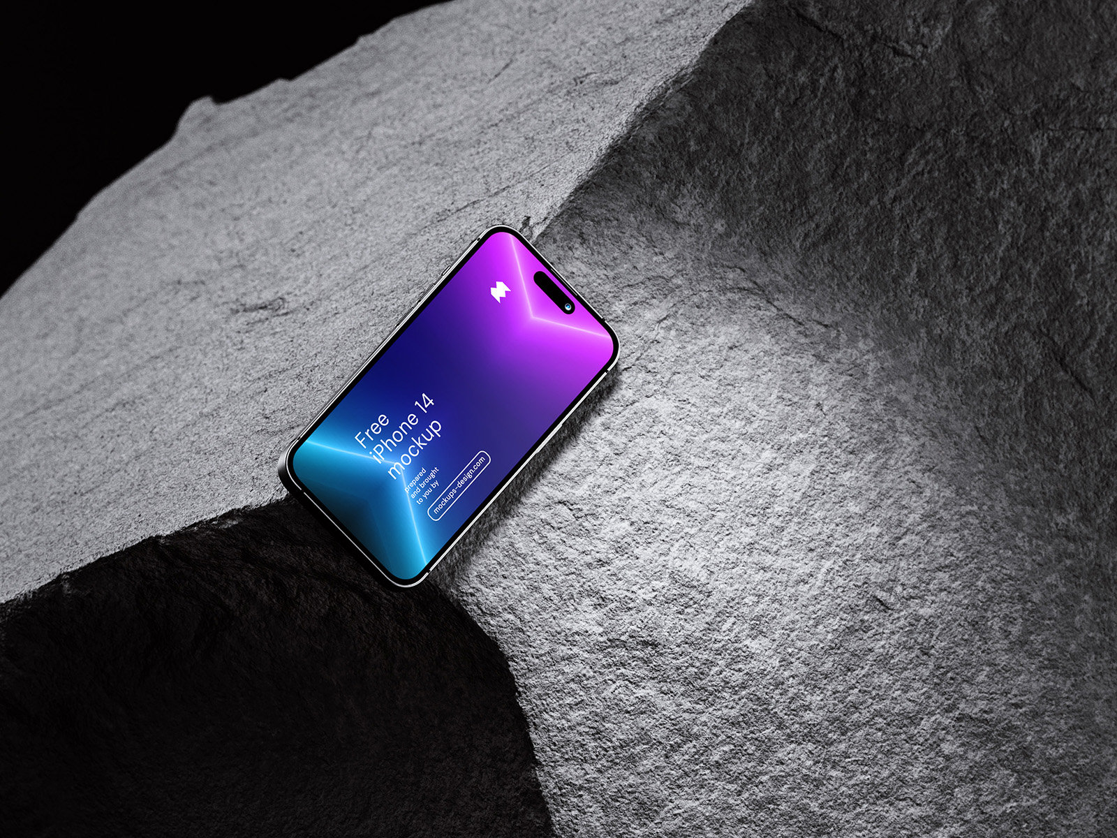 3 Mockups of iPhone Lying on Rock FREE PSD