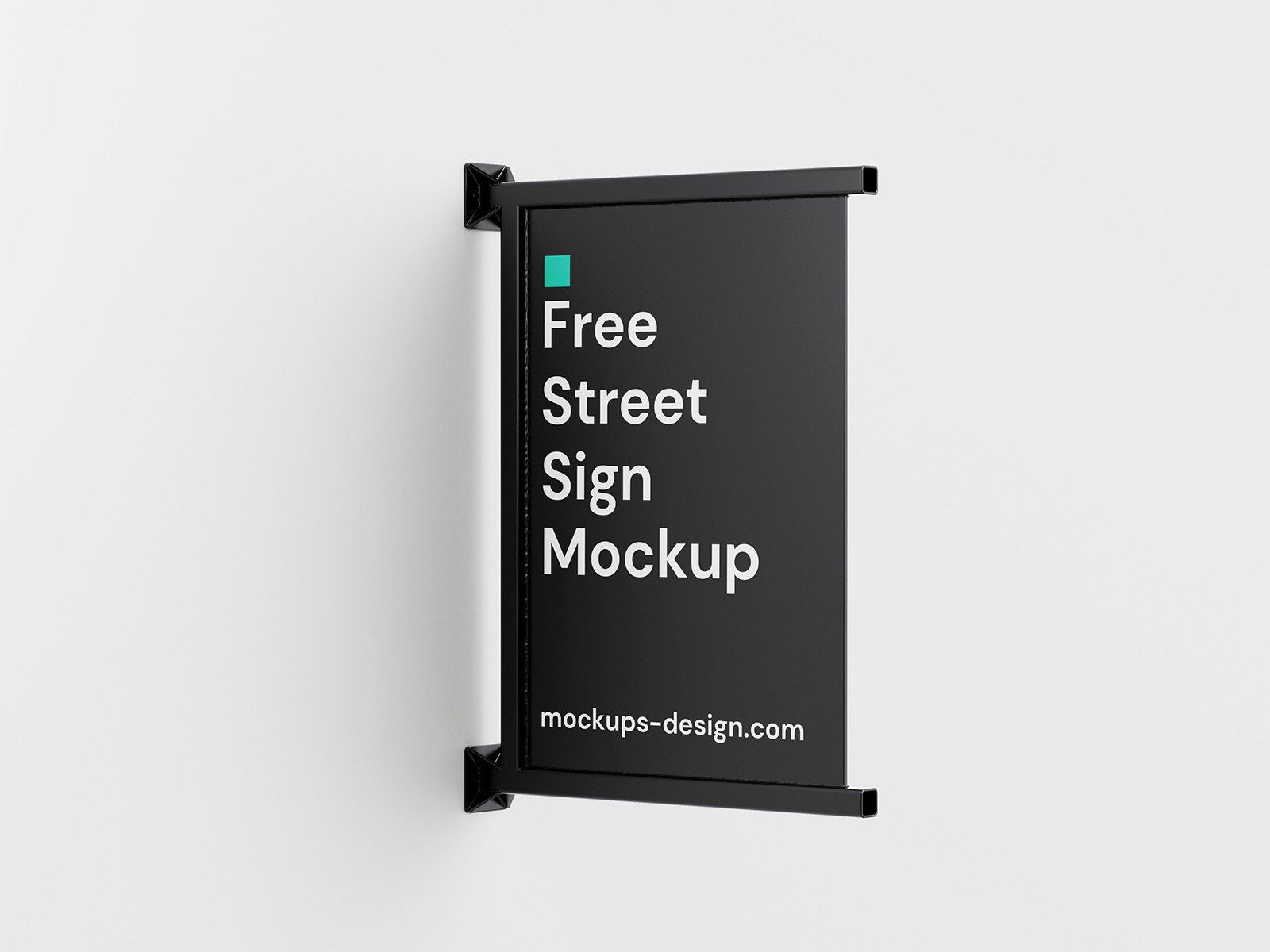 3 Mockups of Rectangular Hanging Sign on Wall FREE PSD