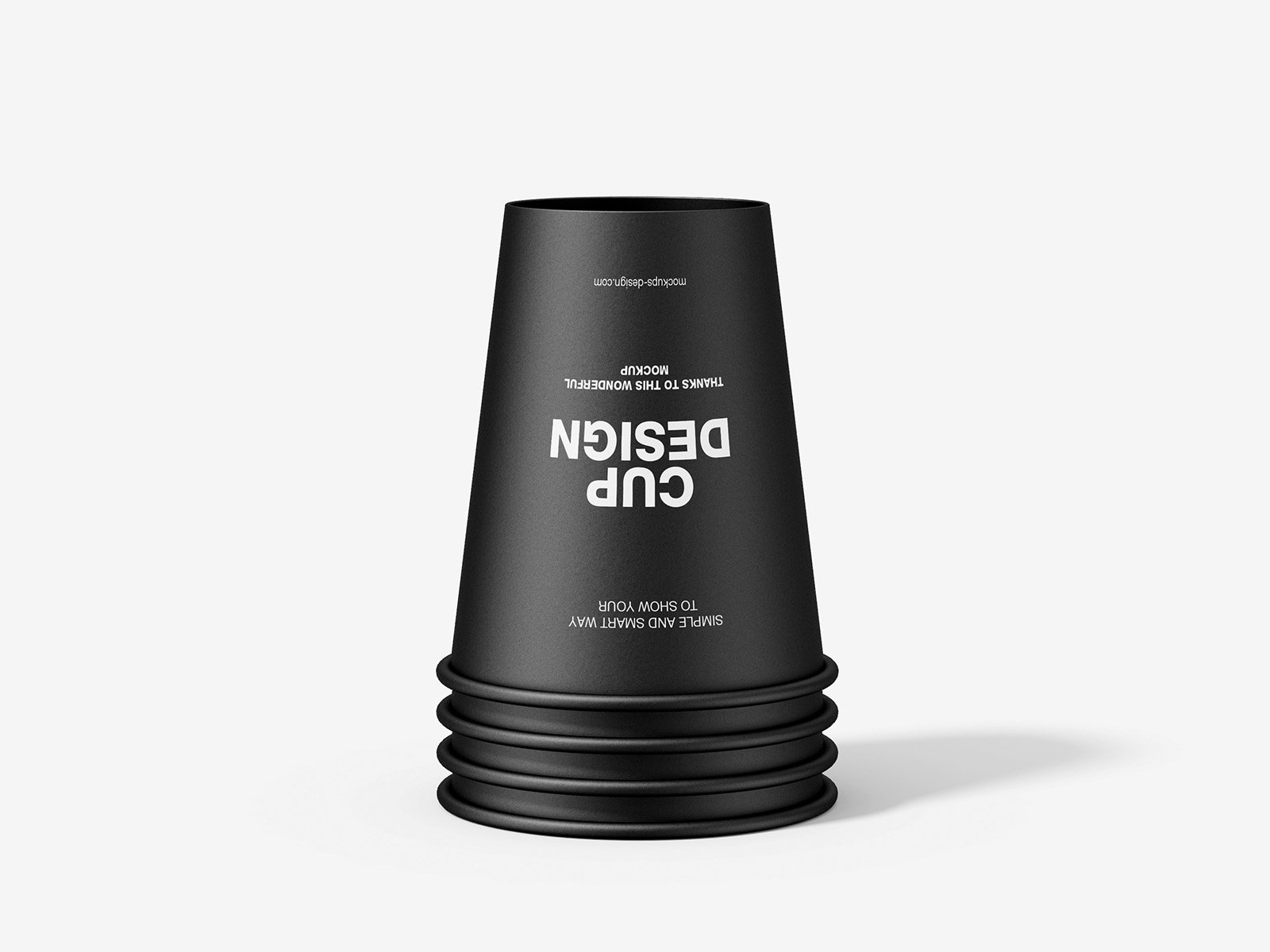 4 Stacked Paper Cups Mockup in Front View FREE PSD