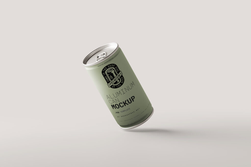 5 Angles of 250ml Can Mockup FREE PSD