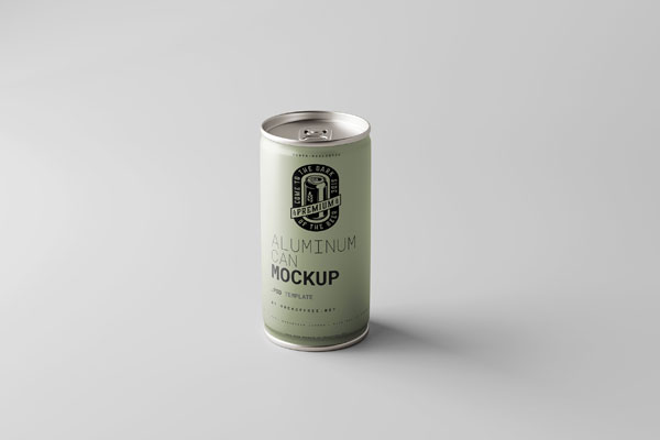 5 Angles of 250ml Can Mockup FREE PSD