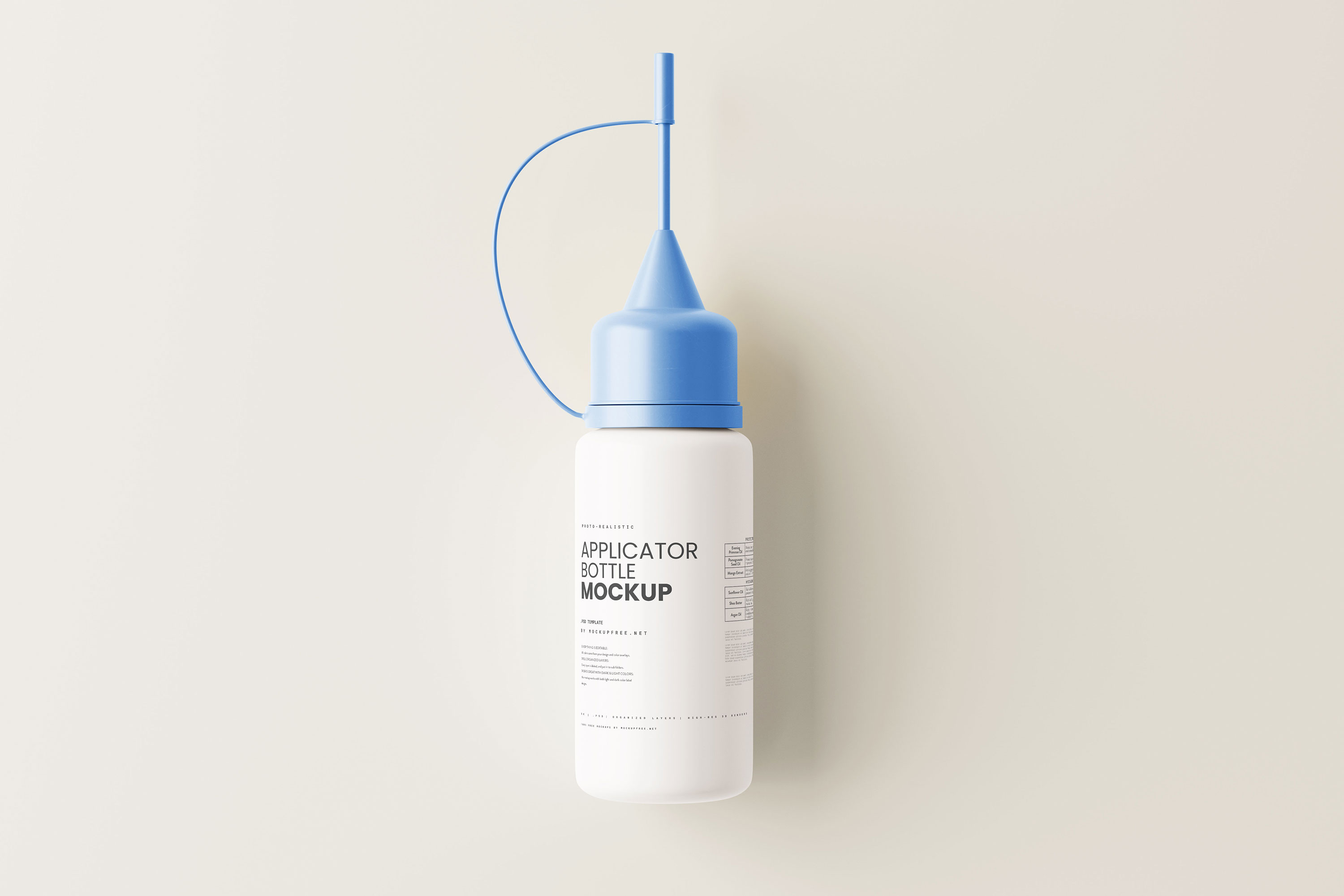 5 Angles of Plastic Applicator Bottle Mockup FREE PSD