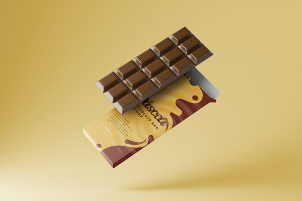 5 Shots of Cocoa Chocolate Bar Mockup FREE PSD
