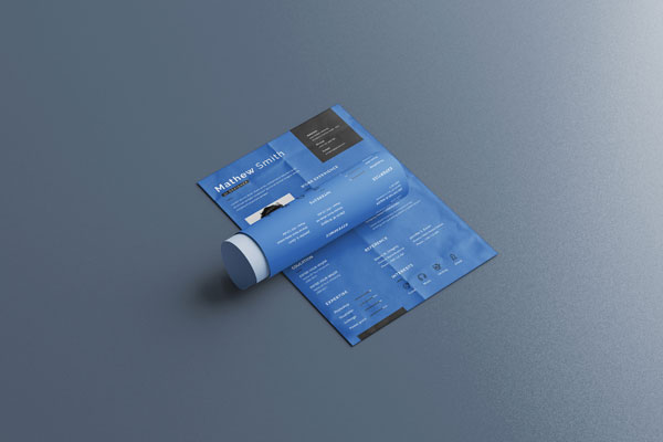 5 Views of A4 Poster / Resume Mockup FREE PSD