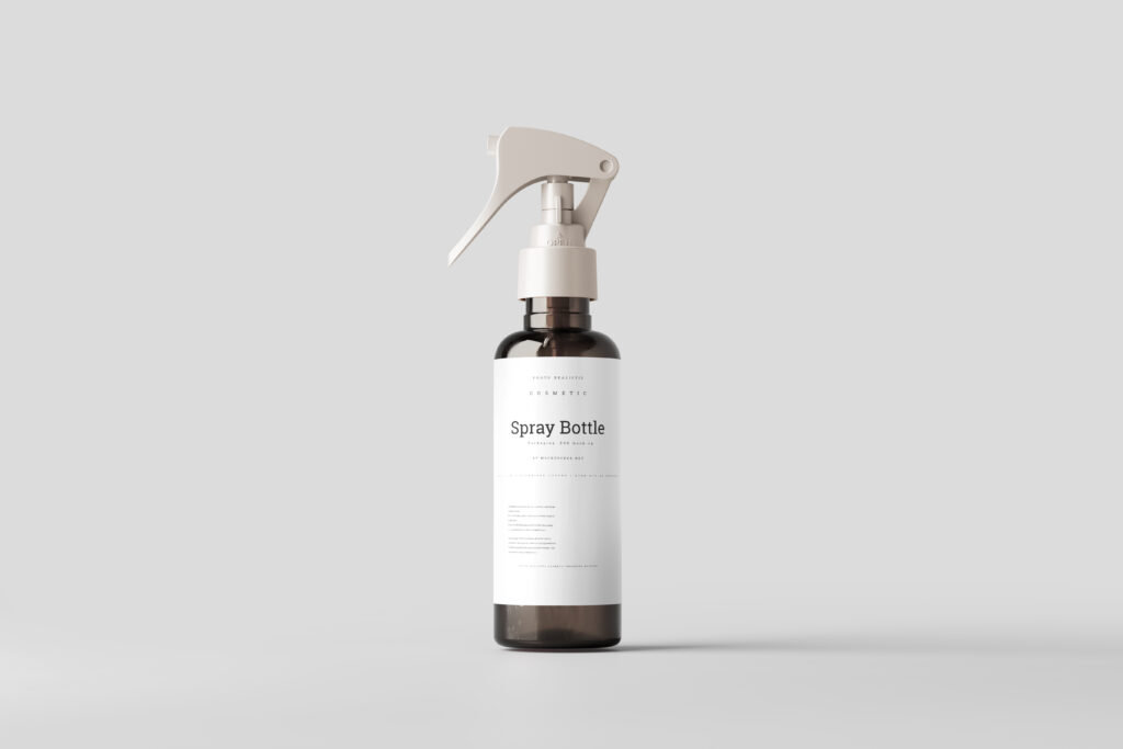7 Different Views of Hairdressing Spray Bottle Mockup FREE PSD