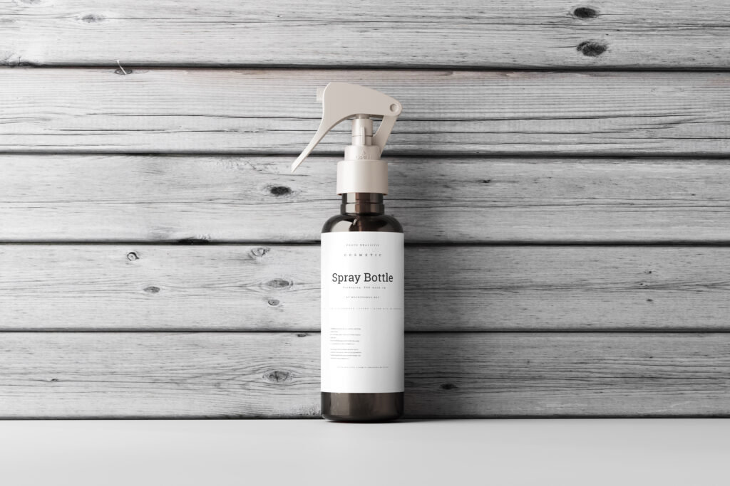7 Different Views of Hairdressing Spray Bottle Mockup FREE PSD