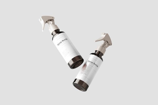 7 Different Views of Hairdressing Spray Bottle Mockup FREE PSD