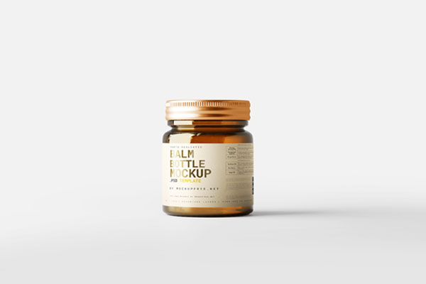 Balm Ointment Bottle Mockup from 5 Different Angles FREE PSD