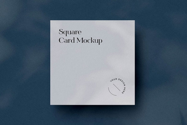 Close-up Sight of Modern Square Card Mockup FREE PSD