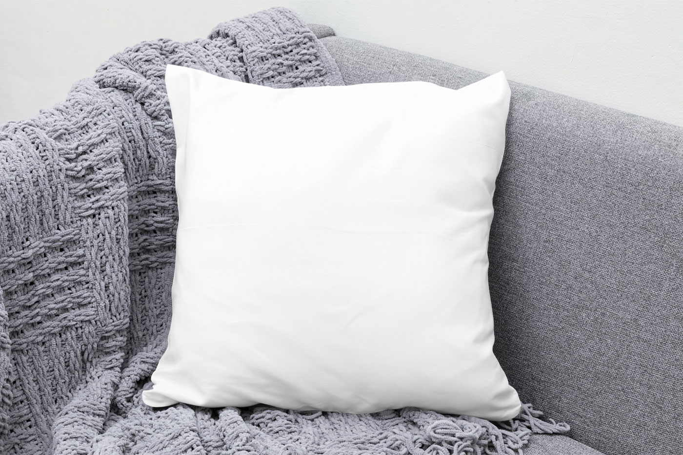 Forepart Sight of Pillow Mockup on Sofa FREE PSD