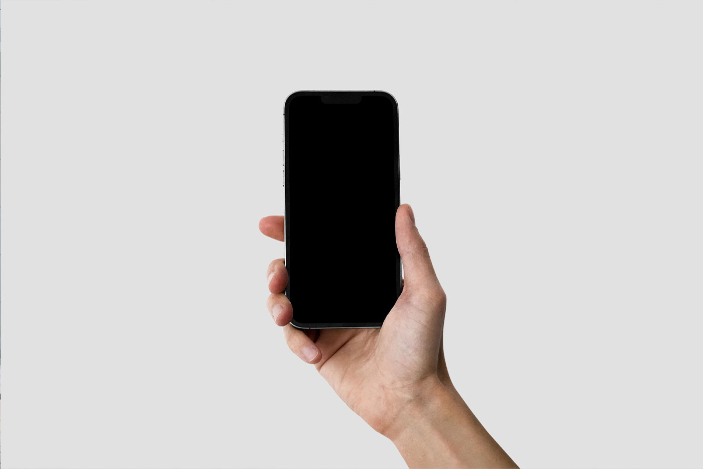 Front Sight of Realistic Hand-holding iPhone Mockup FREE PSD