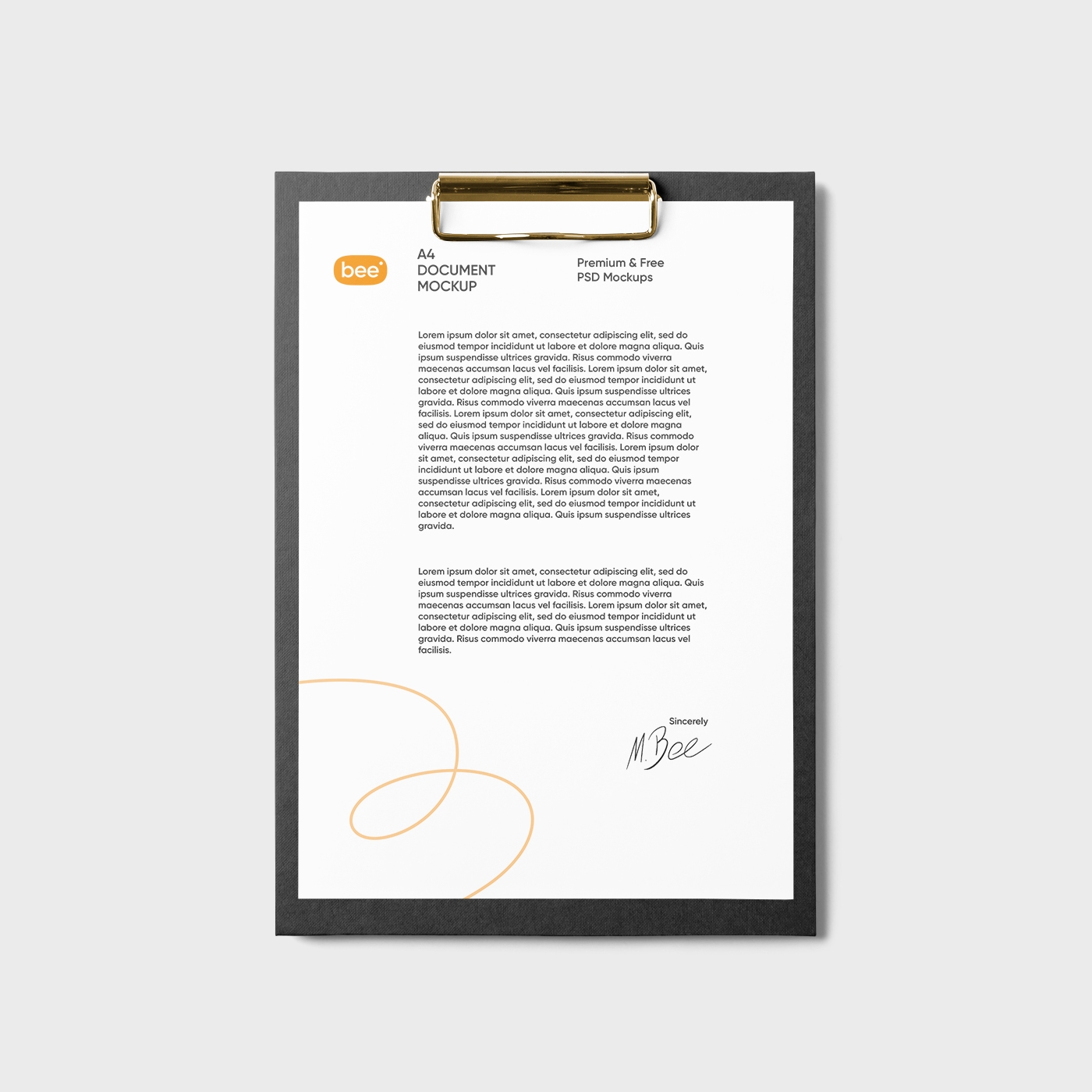 Front View of an A4 Paper Board Mockup FREE PSD