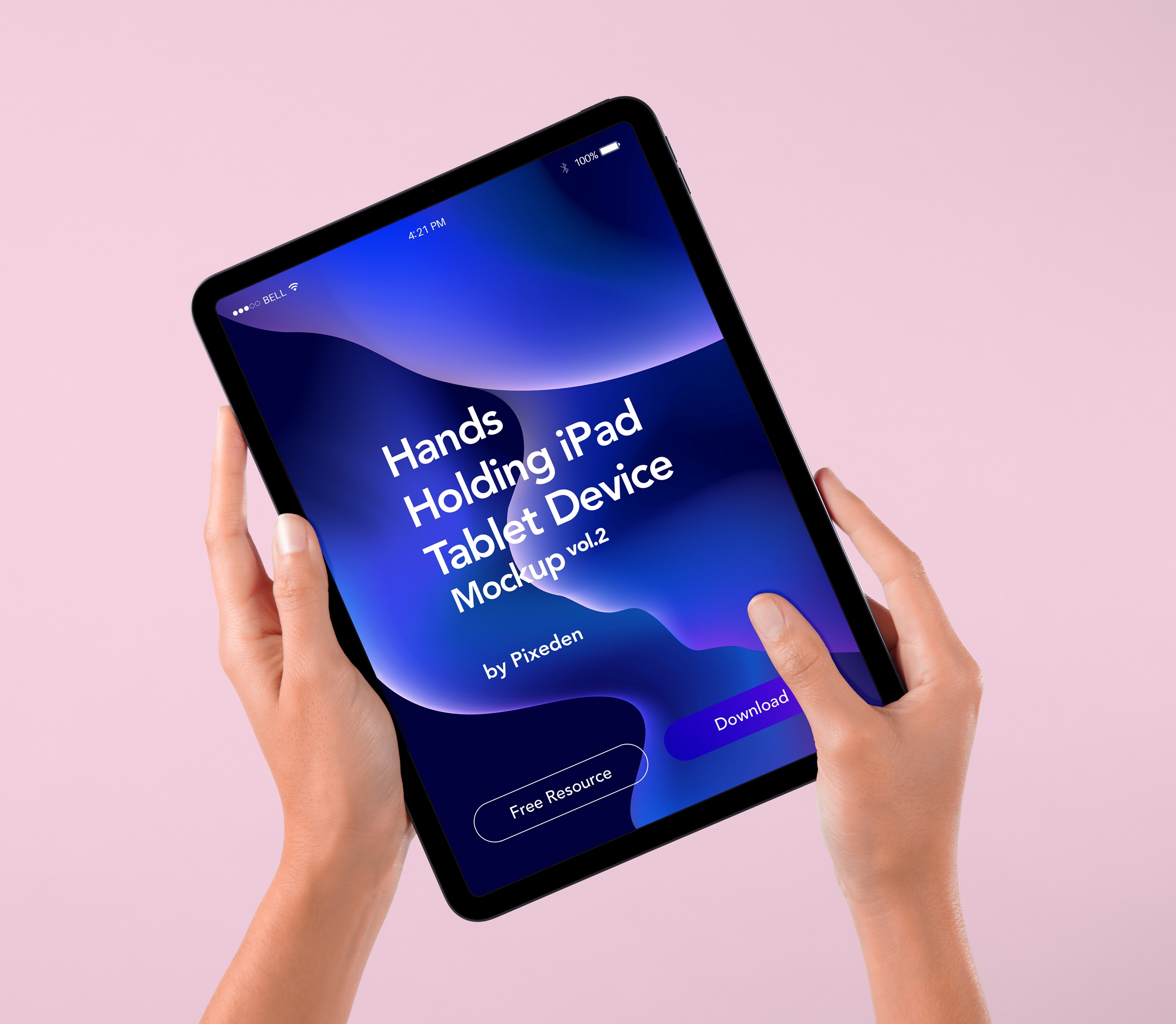 Hands Holding Ipad Mockup Free