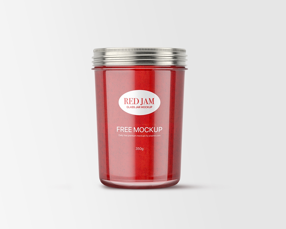Front View of Jam Glass Jar Mockup FREE PSD