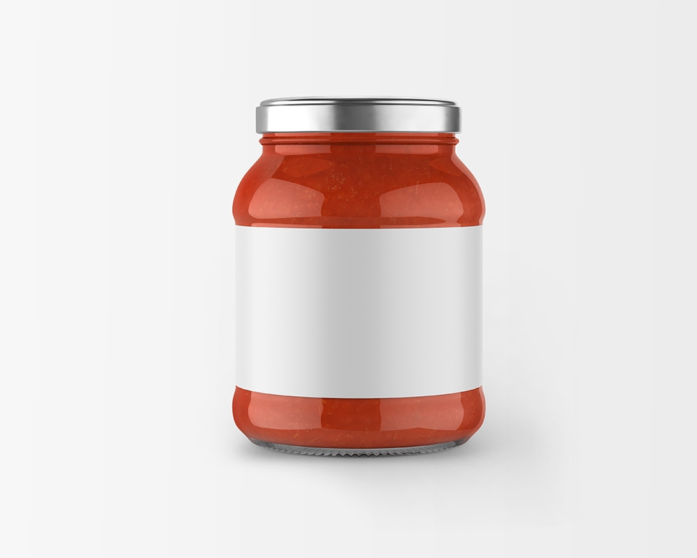 Front View of Tomato Paste Jar Mockup FREE PSD