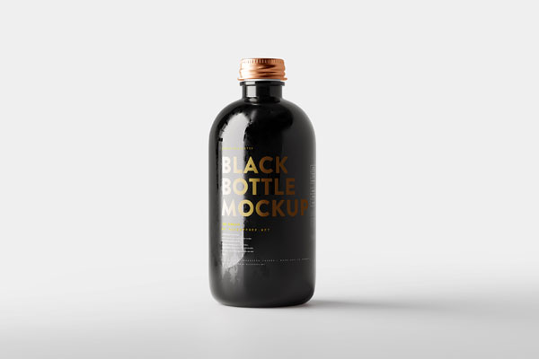 Glass Bottle Mockup of 5 Different Views FREE PSD