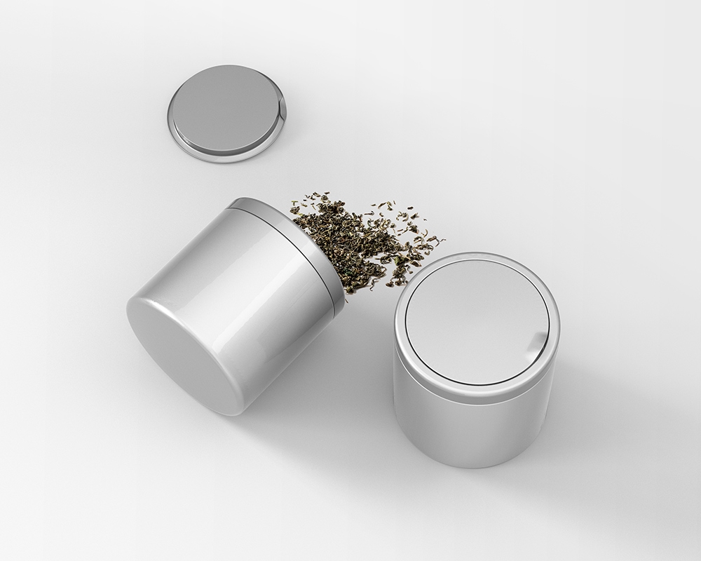 Perspective View of 2 Tea Branding Cans Mockup FREE PSD