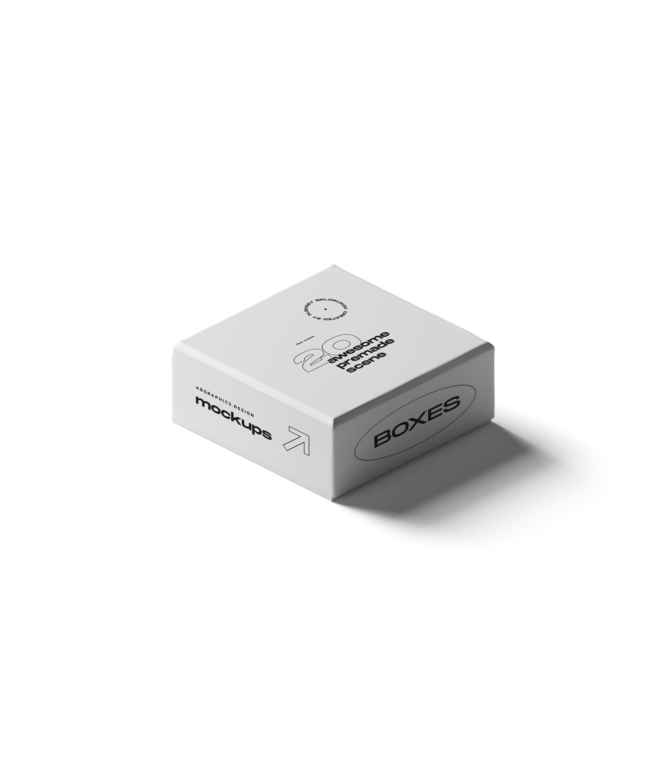 Perspective View of a Square Box Mockup FREE PSD