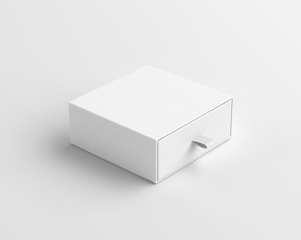 Perspective View of a Square Slide Box Mockup FREE PSD