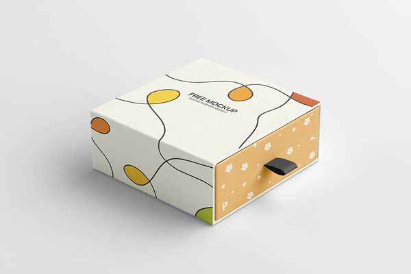 Perspective View of a Square Slide Box Mockup FREE PSD