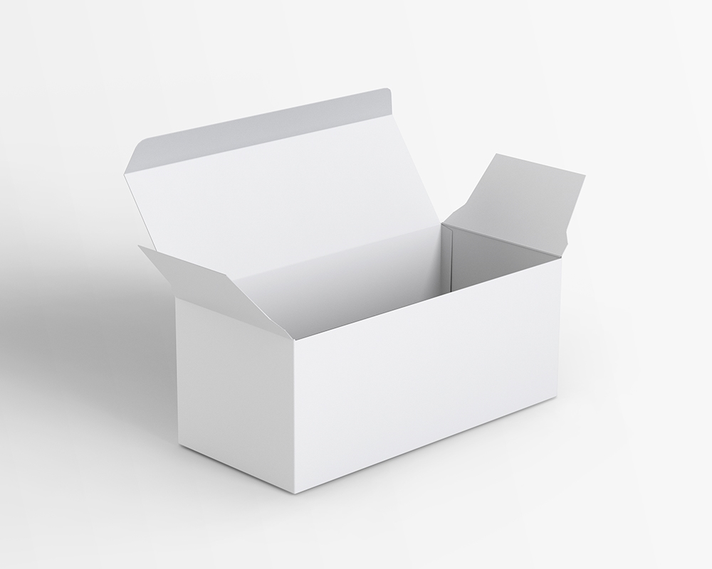 Perspective View of an Open Tuck Top Box Mockup FREE PSD