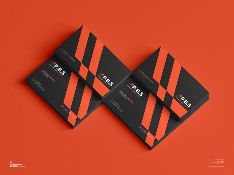 Top View of Branding Stack of Business Card Mockup Free Download ...