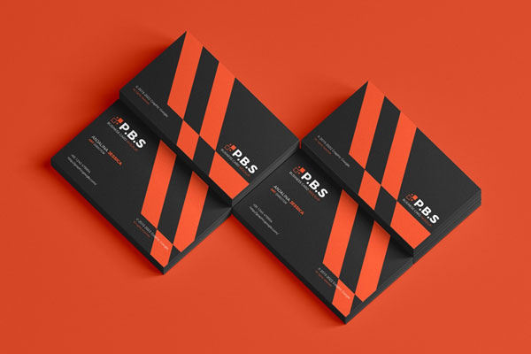 Top View of Branding Stack of Business Card Mockup FREE PSD