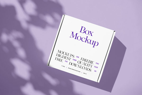 Top View of Square Box Mockup FREE PSD