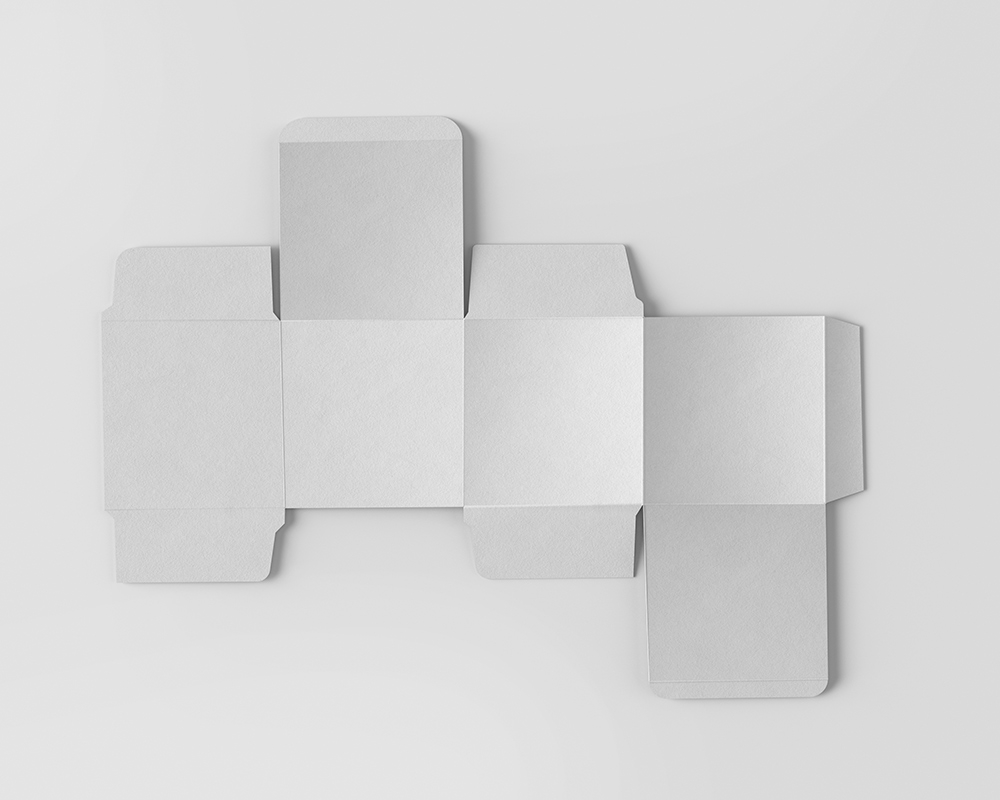 Top View of Unfolded Square Packaging Box Mockup FREE PSD