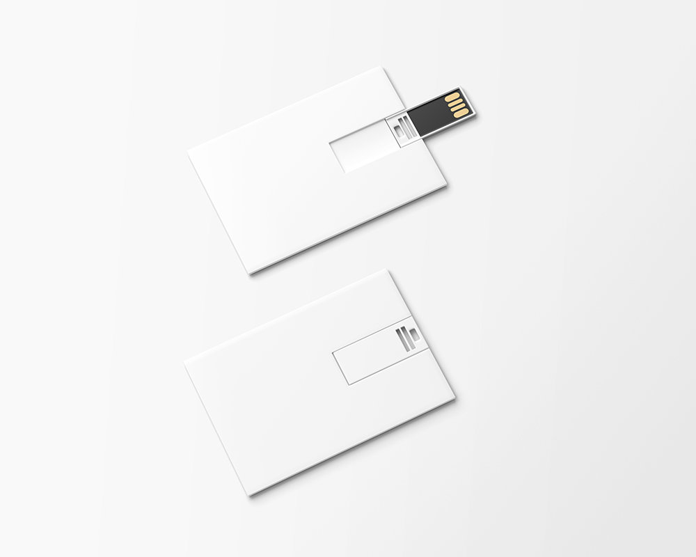 2 USB Flash Drives Mockup in Perspective View FREE PSD