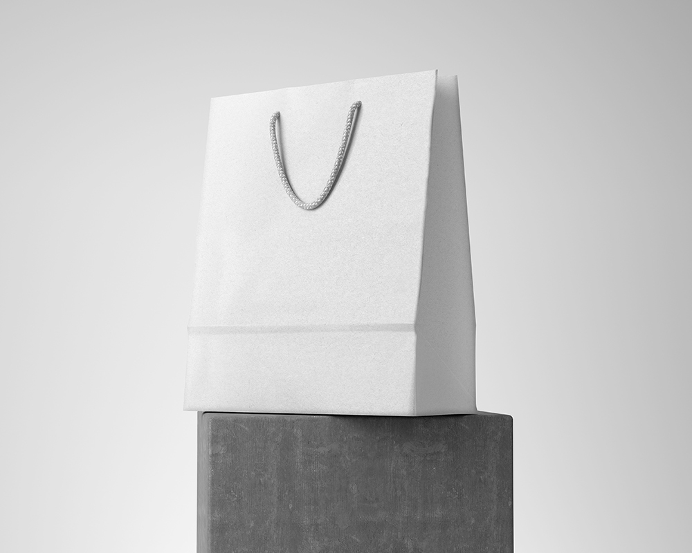 3/4 View of Paper Shopping Bag Mockup FREE PSD