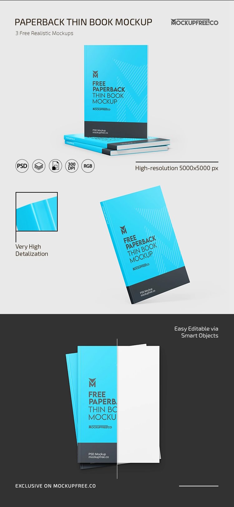 3 Mockups Of Thin Paperback Book Mockup (FREE) | Resource Boy