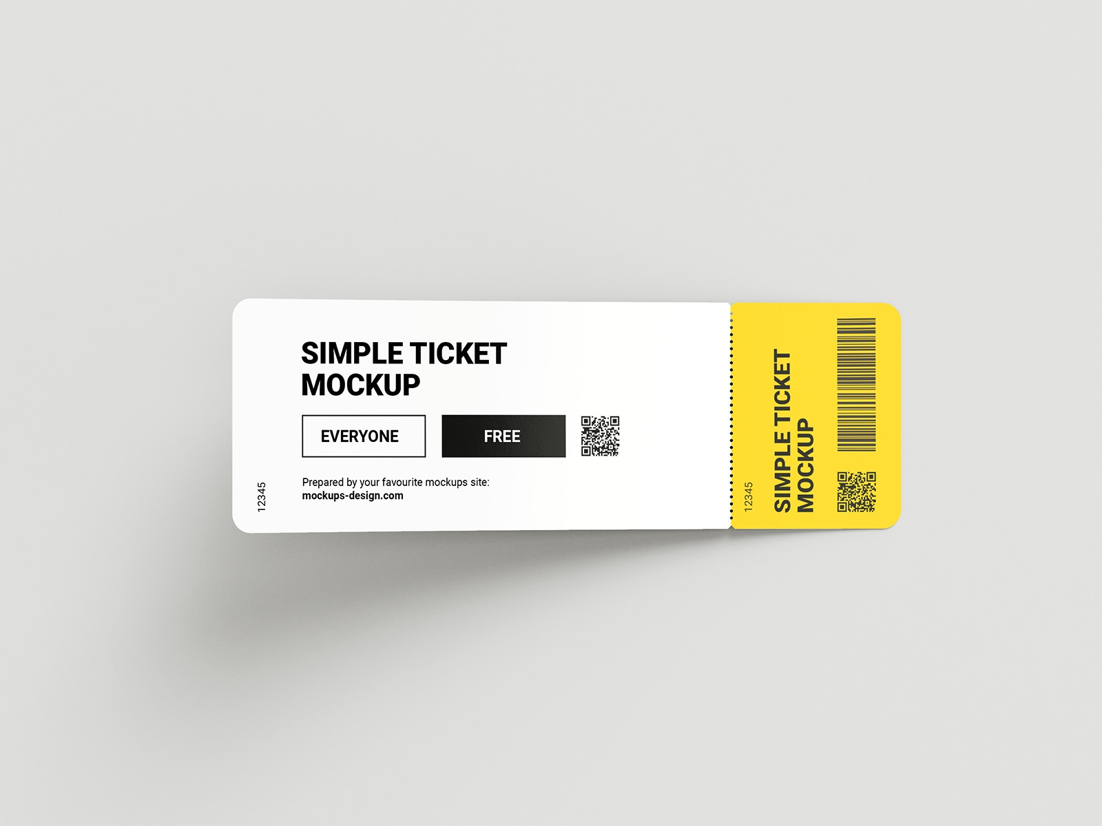 5 Mockups of Rectangular Ticket Mockup FREE PSD