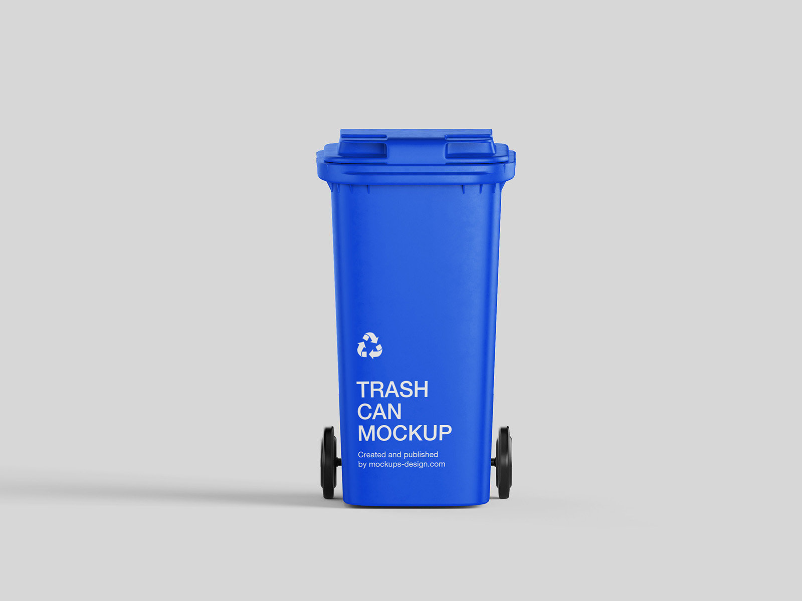 5 Trash Can Mockups in Perspective and Front Sight FREE PSD