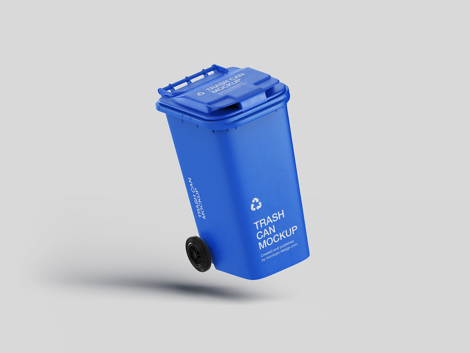 5 Trash Can Mockups in Perspective and Front Sight FREE PSD