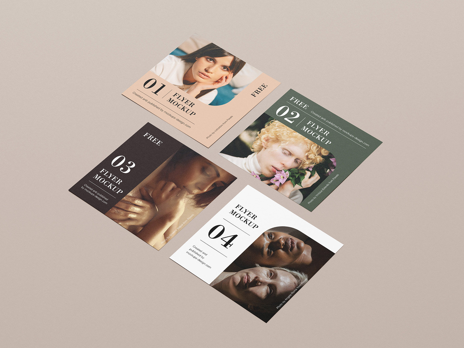 8 Grid of Square Flyers Mockups FREE PSD