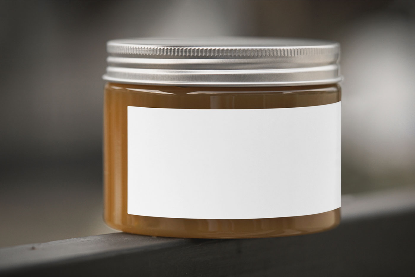 Close-up View of Rounded Glass Jar Mockup FREE PSD