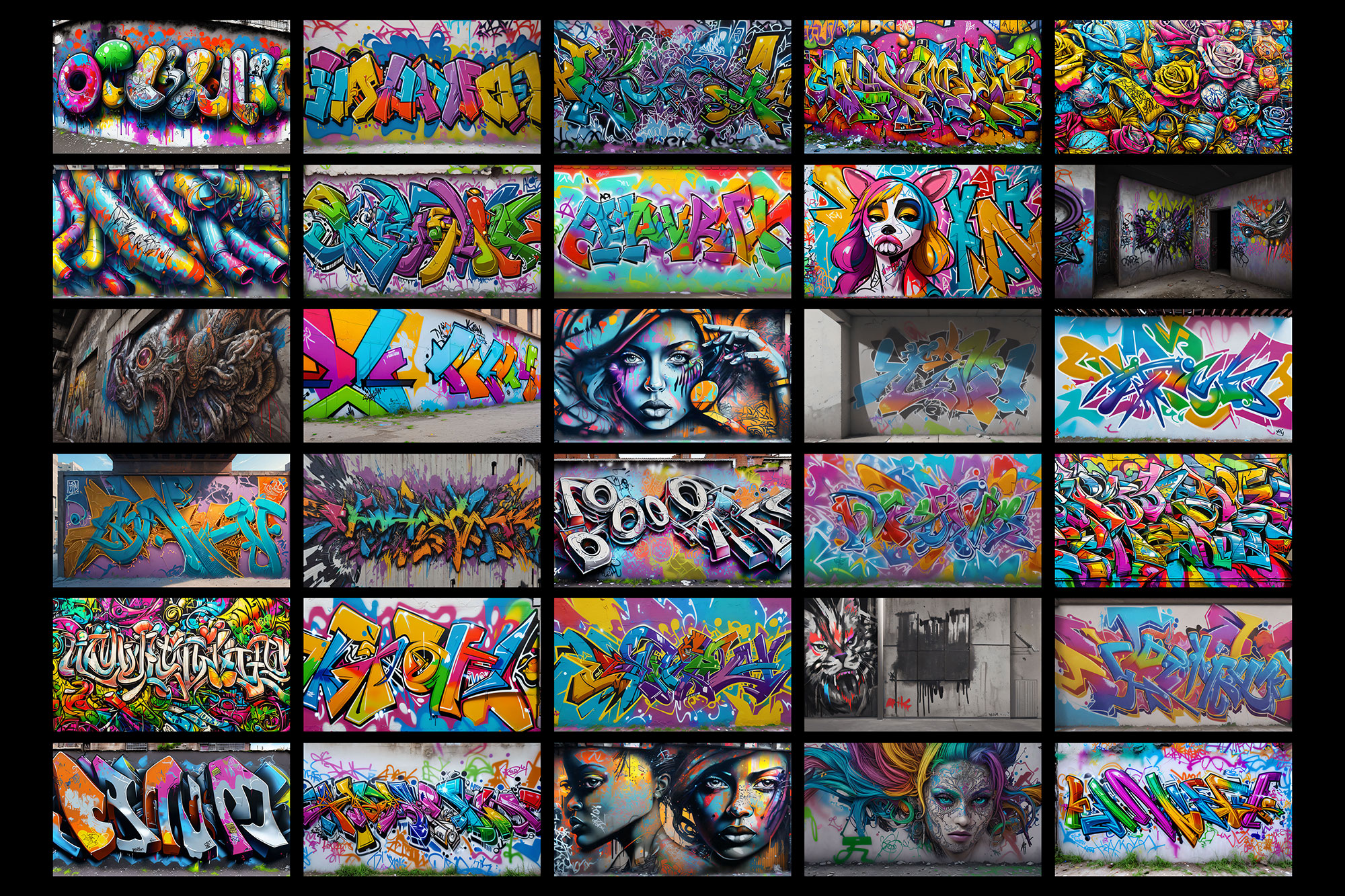 Abstract Graffiti Wallpaper Wall Mural by Magic Murals