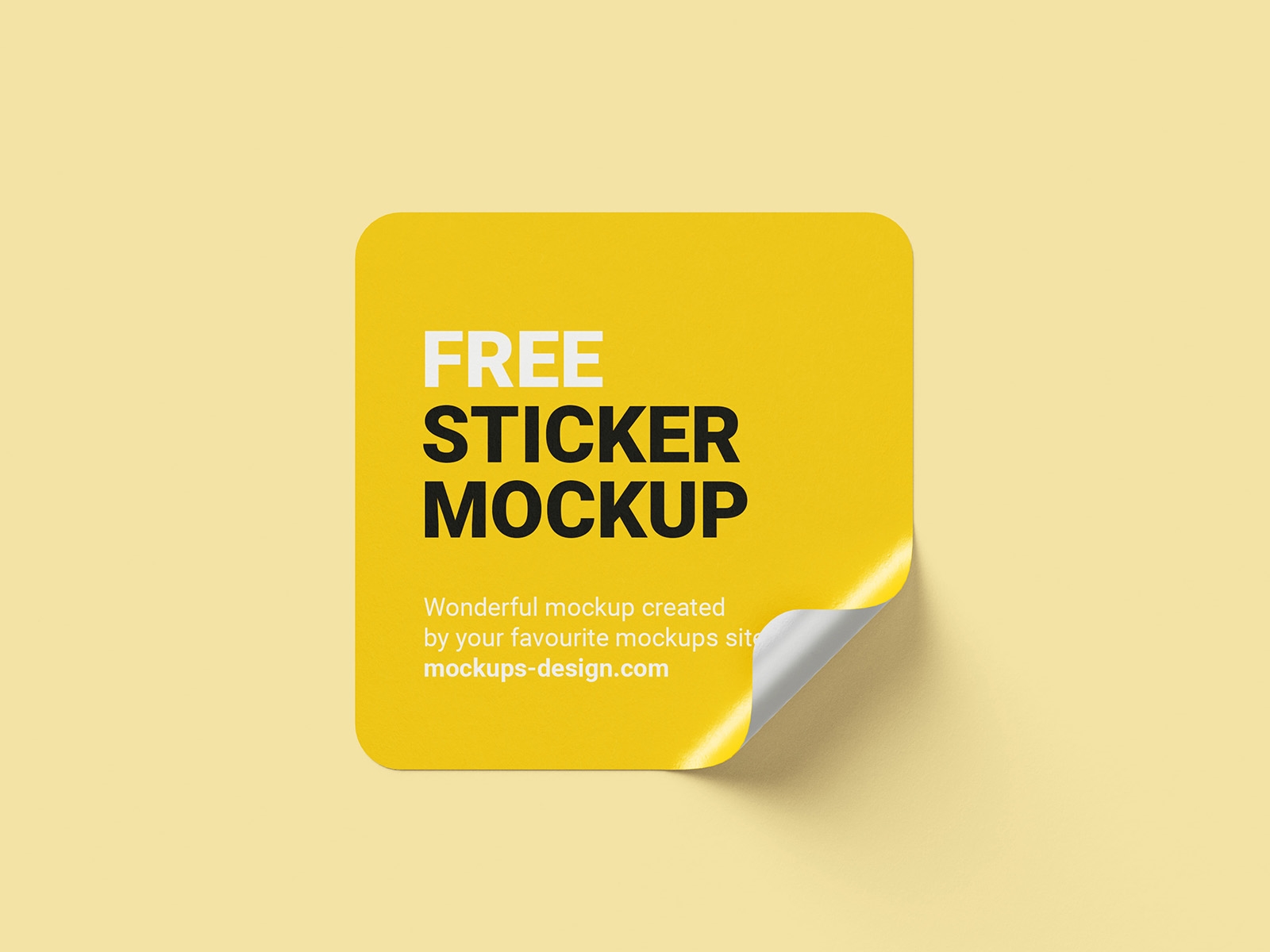Front and Perspective View of 6 Square Sticker Mockups FREE PSD