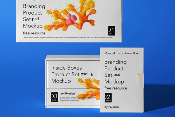 Front View of Box Mockup Set FREE PSD