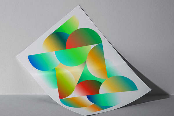 Front View of Glossy Folded Paper Mockup FREE PSD