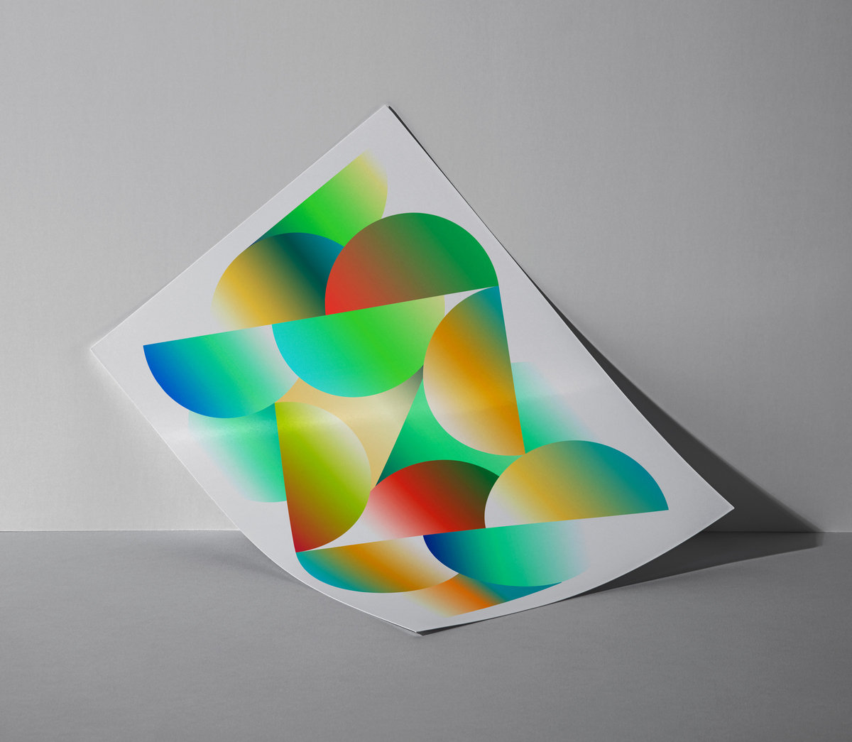 Front View of Glossy Folded Paper Mockup FREE PSD