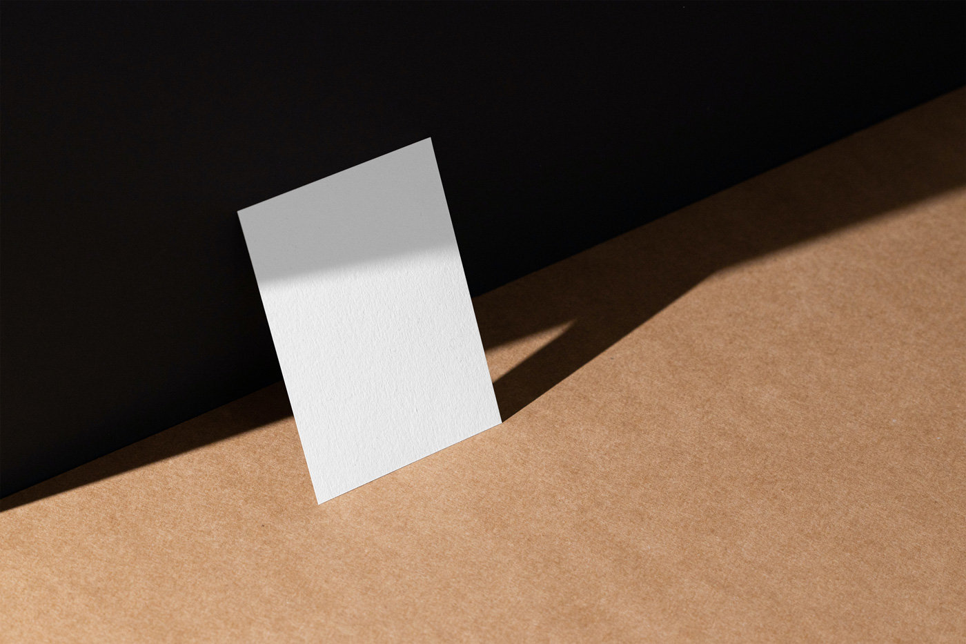 Perspective Sight of Vertical Paper Card Mockup FREE PSD