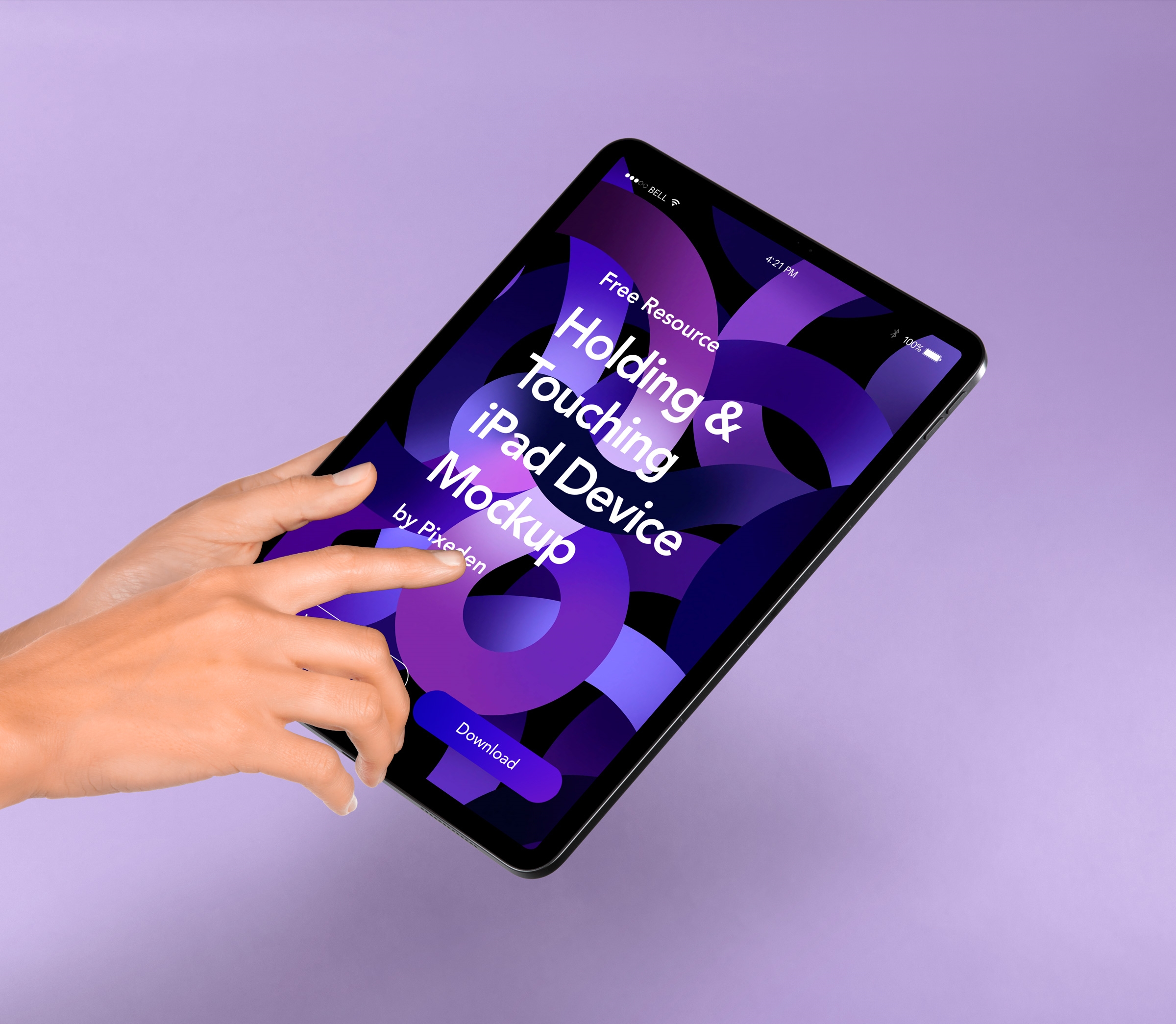 Perspective View Mockup Of IPad Tablet In Hand (FREE) | Resource Boy