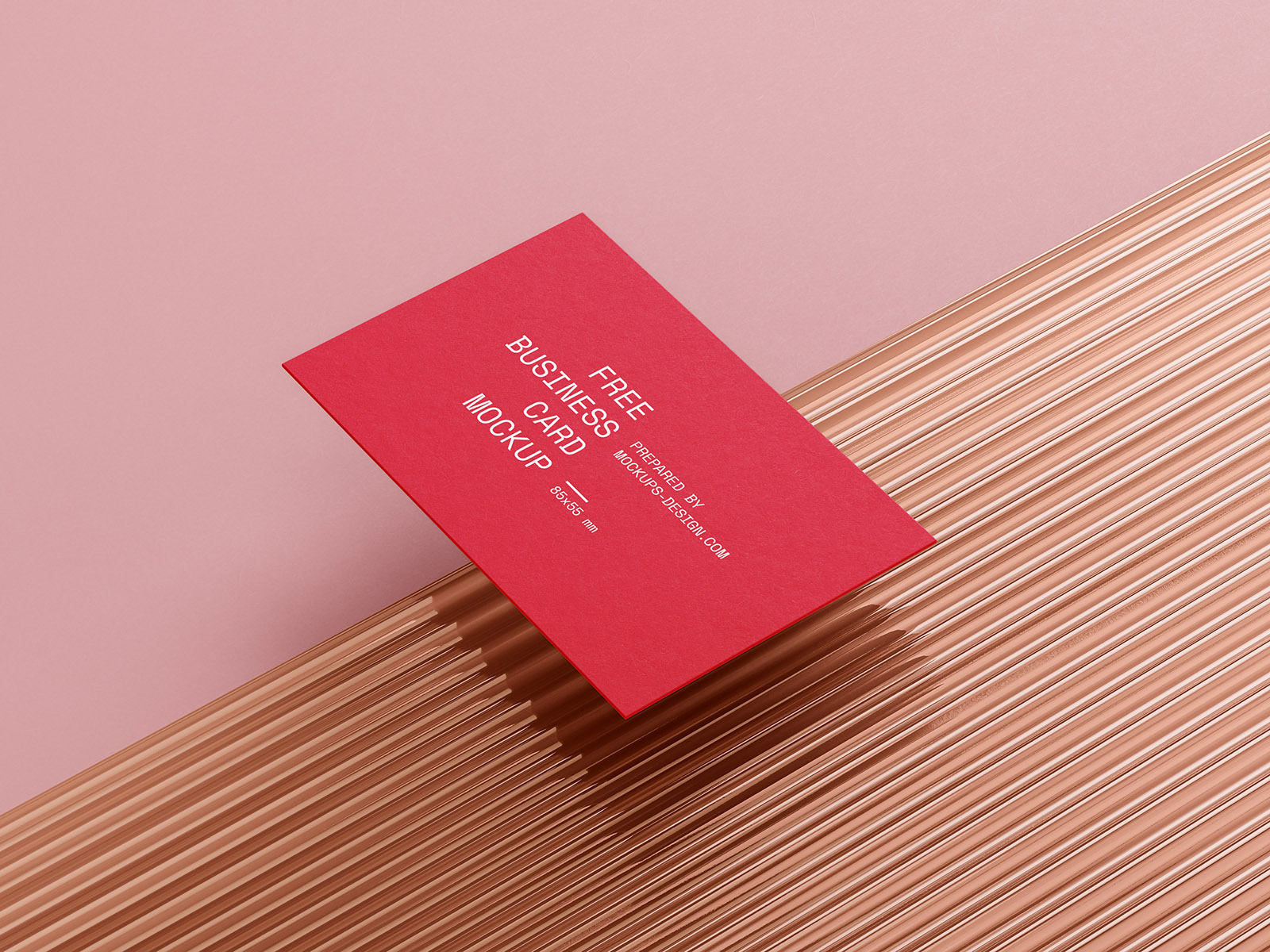 Perspective View of Both Sides of 4 Business Card Mockups FREE PSD