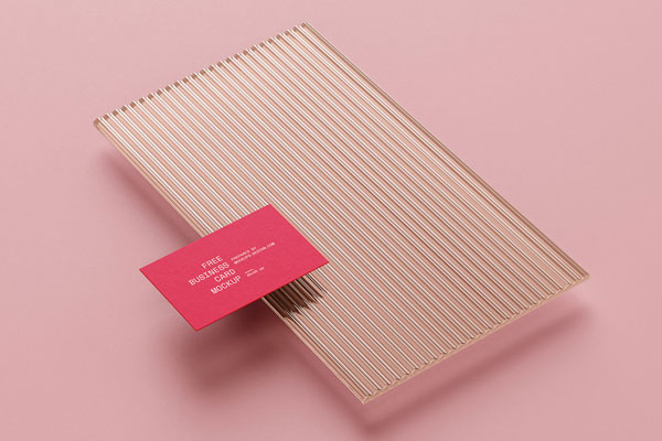 Perspective View of Both Sides of 4 Business Card Mockups FREE PSD