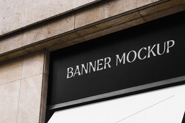 Perspective View of Restaurant Banner Sun Visor Mockup FREE PSD