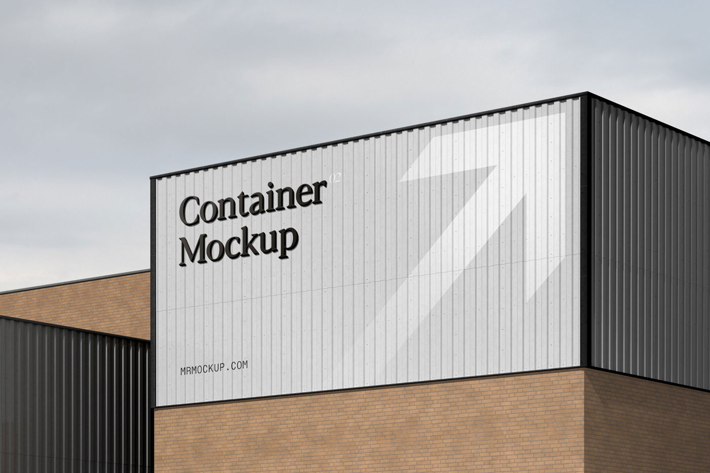 Realistic Big Metal Container Sign Mockup (FREE) - Resource Boy