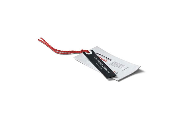 Top Side View of Tags Mockup with Rope FREE PSD