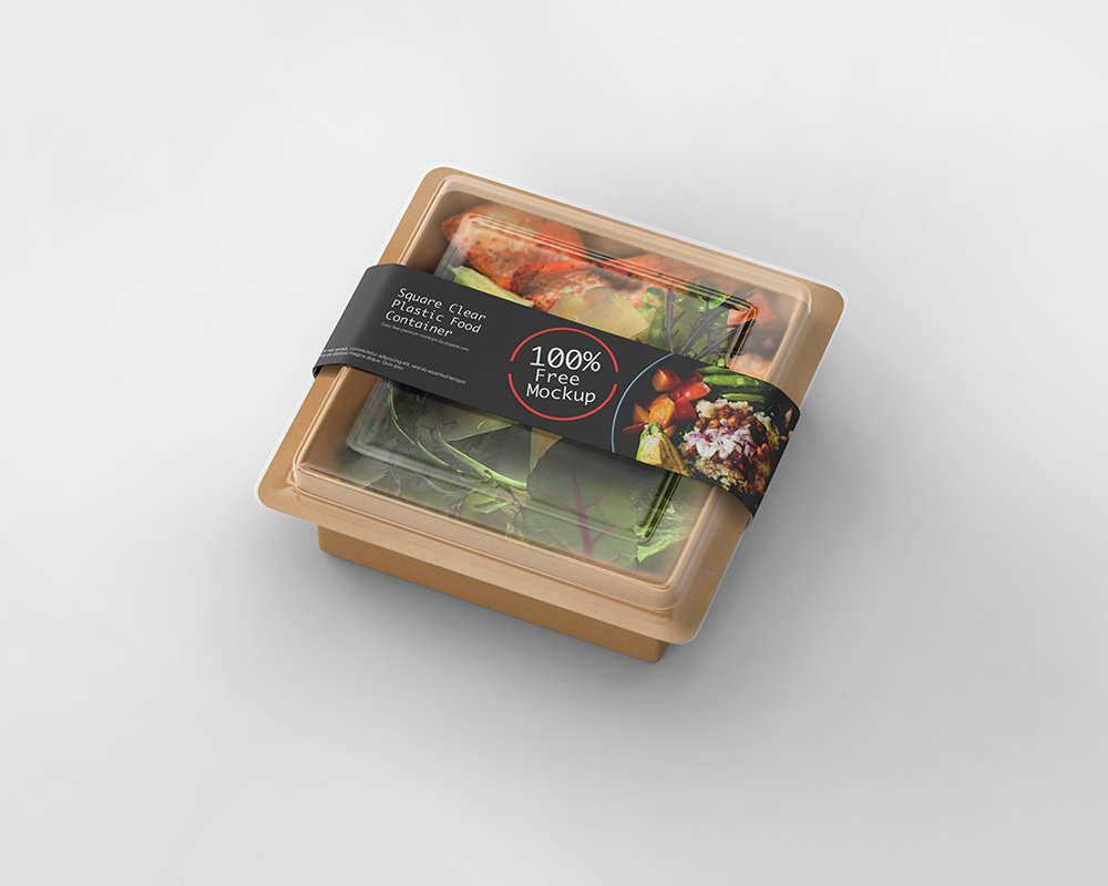 Clear Square Lid Container Mockup